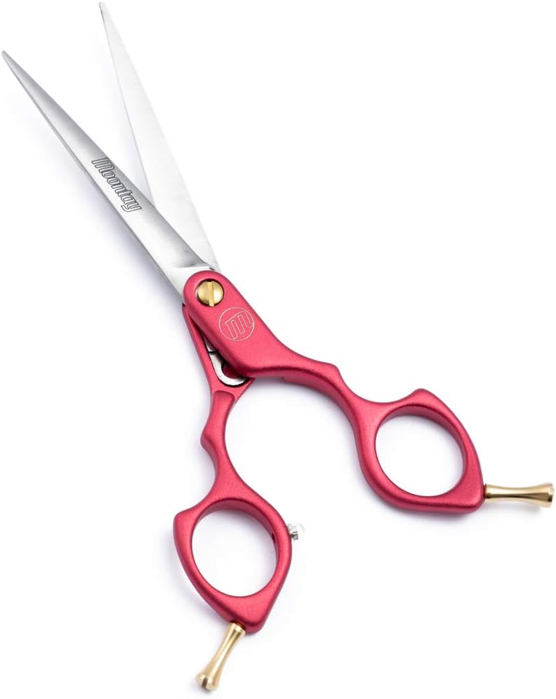 Moontay 6.0" Professional Straight Pet Grooming Scissor, Dog Cat Grooming Shear/Scissor with Ultra-Light Aeronautical Aluminum Handle, 440C Japanese Stainless Steel Pet Grooming Shear, Red - Image 1